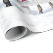 Weihnachtsszene Buckskin Dappgraue Pferde Geschenkpapier (Rolleneckpunkt)