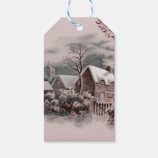 Weihnachtsszene Geschenkanhänger (Vorderseite)