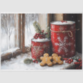 Weihnachtsszene Gingerbret Decoupage Seidenpapier (Vorderseite)