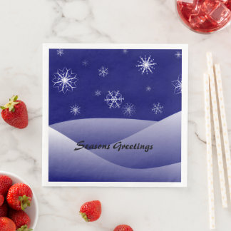 Weihnachtsszene im schneebedeckten Winter Serviette