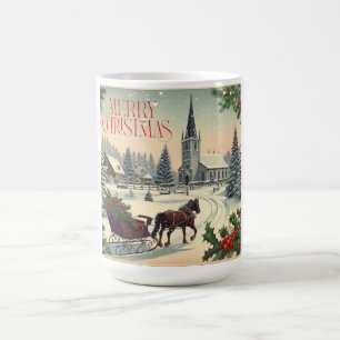 Weihnachtsszene im Vintage-/klassischen Stil Kaffeetasse