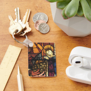 Weihnachtsszene in Buntglas-Optik Schlüsselanhänger