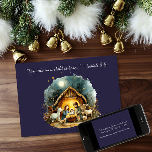 Weihnachtsszene Jesaja 9,6 Weihnachtskarte Feiertagskarte