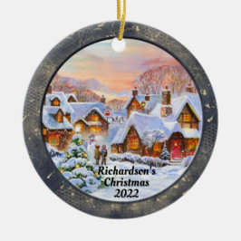 Weihnachtsszene Keramik Ornament