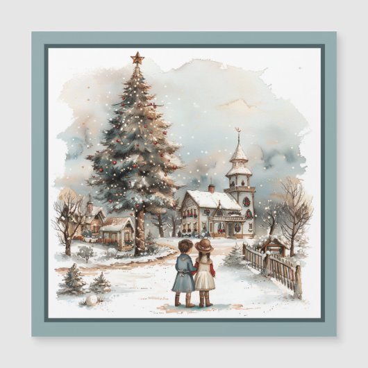 Weihnachtsszene Magnetkarte (Vorderseite)