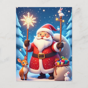 Weihnachtsszene mit dem Weihnachtsmann Postkarte