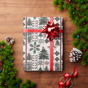 Weihnachtsszene mit einem Roten Vogel & Weihnachts Geschenkpapier