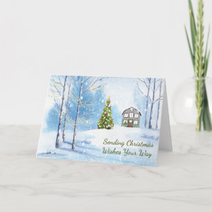 Weihnachtsszene mit House & Woods Card Feiertagskarte