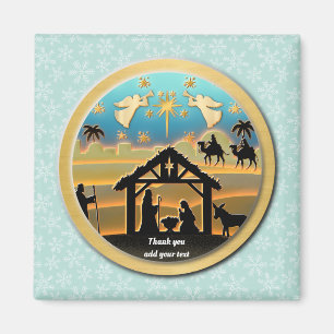 Weihnachtsszene mit Jesuskind, Geburt Jesu Feierta Magnet