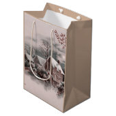 Weihnachtsszene Mittlere Geschenktüte (Vorderseite Schrägansicht)