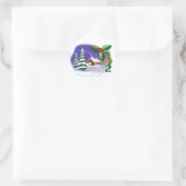 Weihnachtsszene Runder Aufkleber (Tasche)