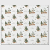 Weihnachtsszene Rustikales Weihnachtsgeschenk Geschenkpapier (Flach)