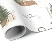 Weihnachtsszene Rustikales Weihnachtsgeschenk Geschenkpapier (Rolleneckpunkt)