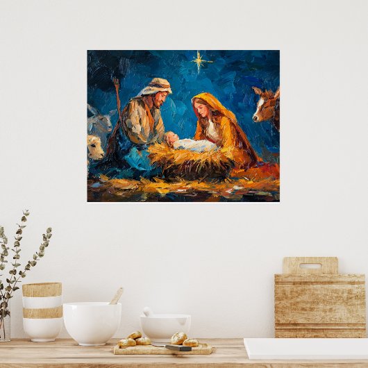 Weihnachtsszene, schöne Illustration, Poster (Küche)