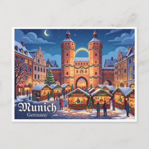 Weihnachtsszene Sendlinger Tor München Deutschland Postkarte