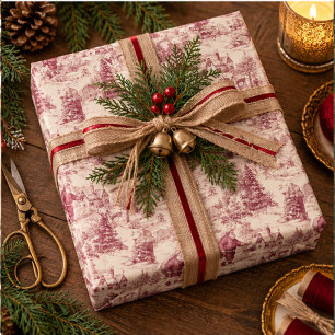 Weihnachtsszene Toile Elegant Geschenkpapier