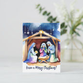 Weihnachtsszene Weihnachtsgrüße Postkarte (Stehend Vorderseite)