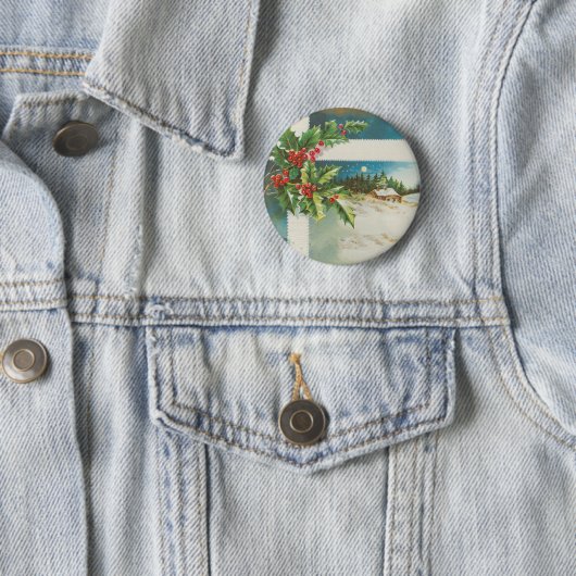 Weihnachtsszene Winterkunst Button (Beispiel)