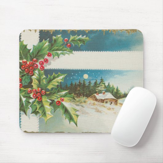 Weihnachtsszene Winterkunst Mousepad (Mit Mouse)