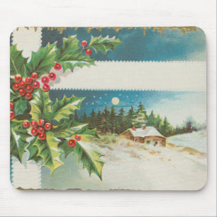 Weihnachtsszene Winterkunst Mousepad