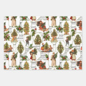 Weihnachtsszenen, Holly & Music Collage Geschenkpapier Set (Vorderseite 3)