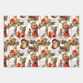 Weihnachtsszenen, Holly & Music Collage Geschenkpapier Set (Vorderseite)