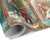 Weihnachtsszenen in goldene Gotische Grenzen Geschenkpapier (Rolleneckpunkt)