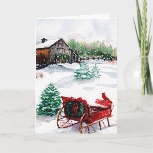 Weihnachtsszenen-Weihnachtskarte Feiertagskarte (Vorderseite)