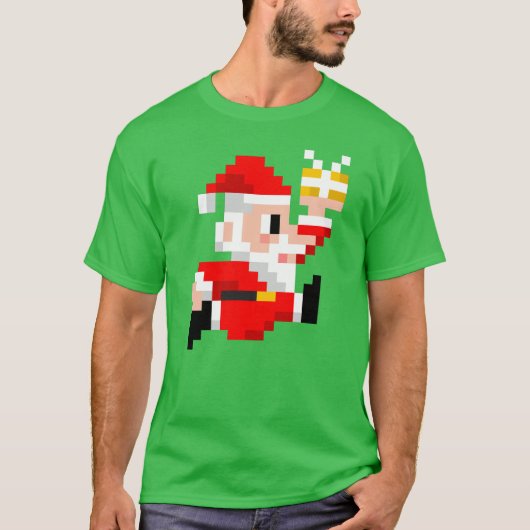 WeihnachtsT - Shirt: 8-Bitweihnachtsmann T-Shirt (Vorderseite)