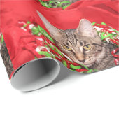 Weihnachtstabby-Miezekatzekatze Geschenkpapier (Rolleneckpunkt)