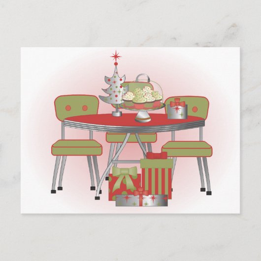 Weihnachtstabelle Feiertagspostkarte (Vorderseite)