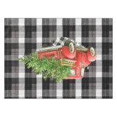 Weihnachtstablett Roter XMAS Kariert Tischdecke (Vorderseite (Horizontal))