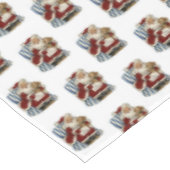 Weihnachtstablett, Vintag Tischdecke (Schrägansicht)