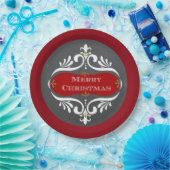 Weihnachtstafel-roter PapierTeller (Party)