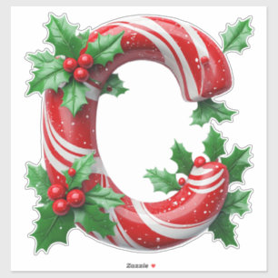 Weihnachtstafelbuchstabe Zuckerrohr Aufkleber