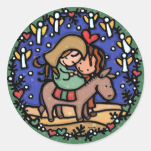 Weihnachtstagengel Jesuss freuten sich geborene Runder Aufkleber