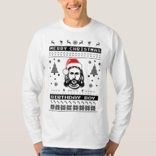Weihnachtstagesgeburtstags-Junge Jesuss hässlicher T-Shirt