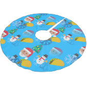 Weihnachtstako Emoji Weihnachtsbaumrock Polyester Weihnachtsbaumdecke (Schrägansicht)