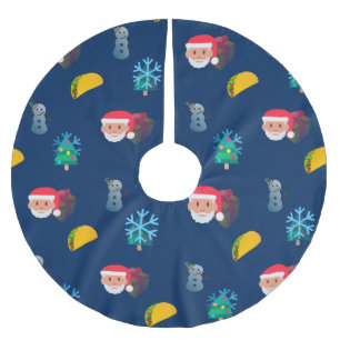 Weihnachtstako emoji xmas Baumrock 2 Polyester Weihnachtsbaumdecke