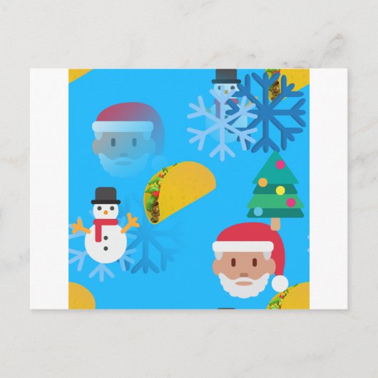 Weihnachtstaktik Emoji Feiertagspostkarte (Vorderseite)