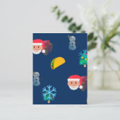 Weihnachtstaktik Emoji Feiertagspostkarte (Stehend Vorderseite)
