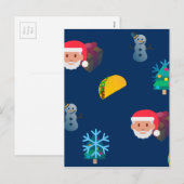 Weihnachtstaktik Emoji Feiertagspostkarte (Vorne/Hinten)