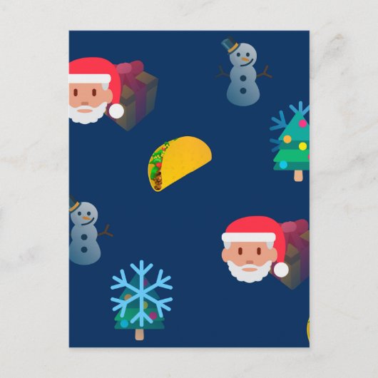 Weihnachtstaktik Emoji Feiertagspostkarte (Vorderseite)