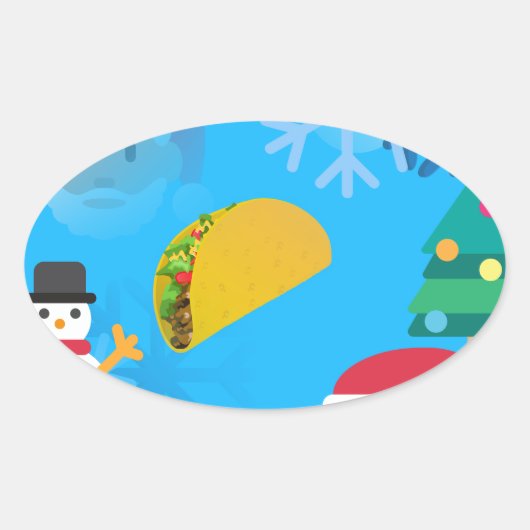 Weihnachtstaktik Emoji Ovaler Aufkleber (Vorderseite)