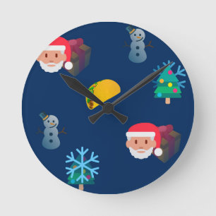 Weihnachtstaktik Emoji Runde Wanduhr