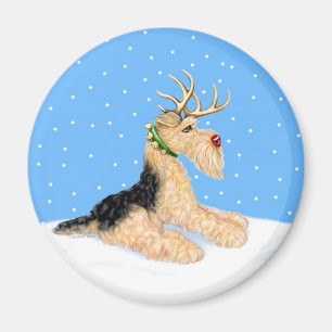 WeihnachtsTal-Rotwild Airedales Terrier Magnet