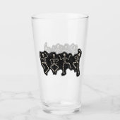 Weihnachtstanz mit Skelett Glas (Vorderseite)
