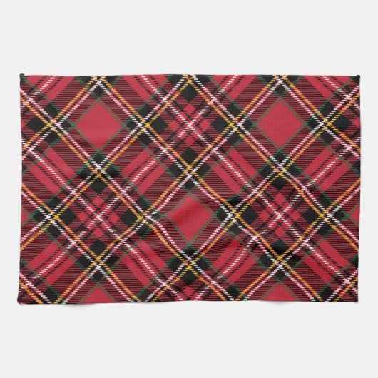 Weihnachtstartan-Muster Geschirrtuch (Horizontal)