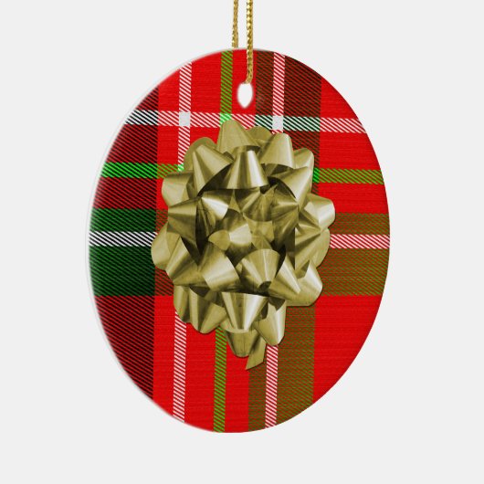 Weihnachtstartan-Muster Keramikornament (Rechts)