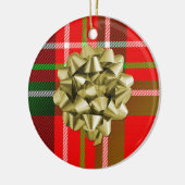 Weihnachtstartan-Muster Keramikornament (Links)